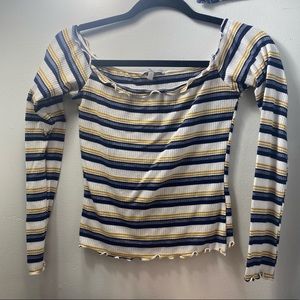 Charlotte Russe Striped Off The Shoulder Top Women’s XS